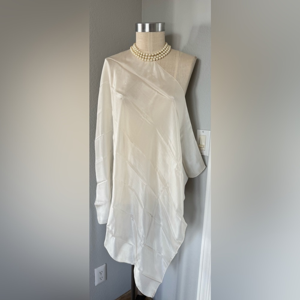 100% Silk Baar & Beards Scarf Cream 34”x31”